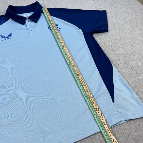 Castore Glasgow Rangers FC Polo Shirt Mens XL Blue Two-Tone 32Red Soccer Footy - Picture 6 of 10